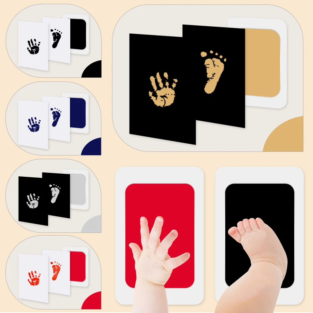 Hand and Footprint Kit Pet Footprint Pads Baby Hand and Footprints Clean Touch Baby Hand and Footprint Kit Dog Paw Print Kit with 2 Art Cards