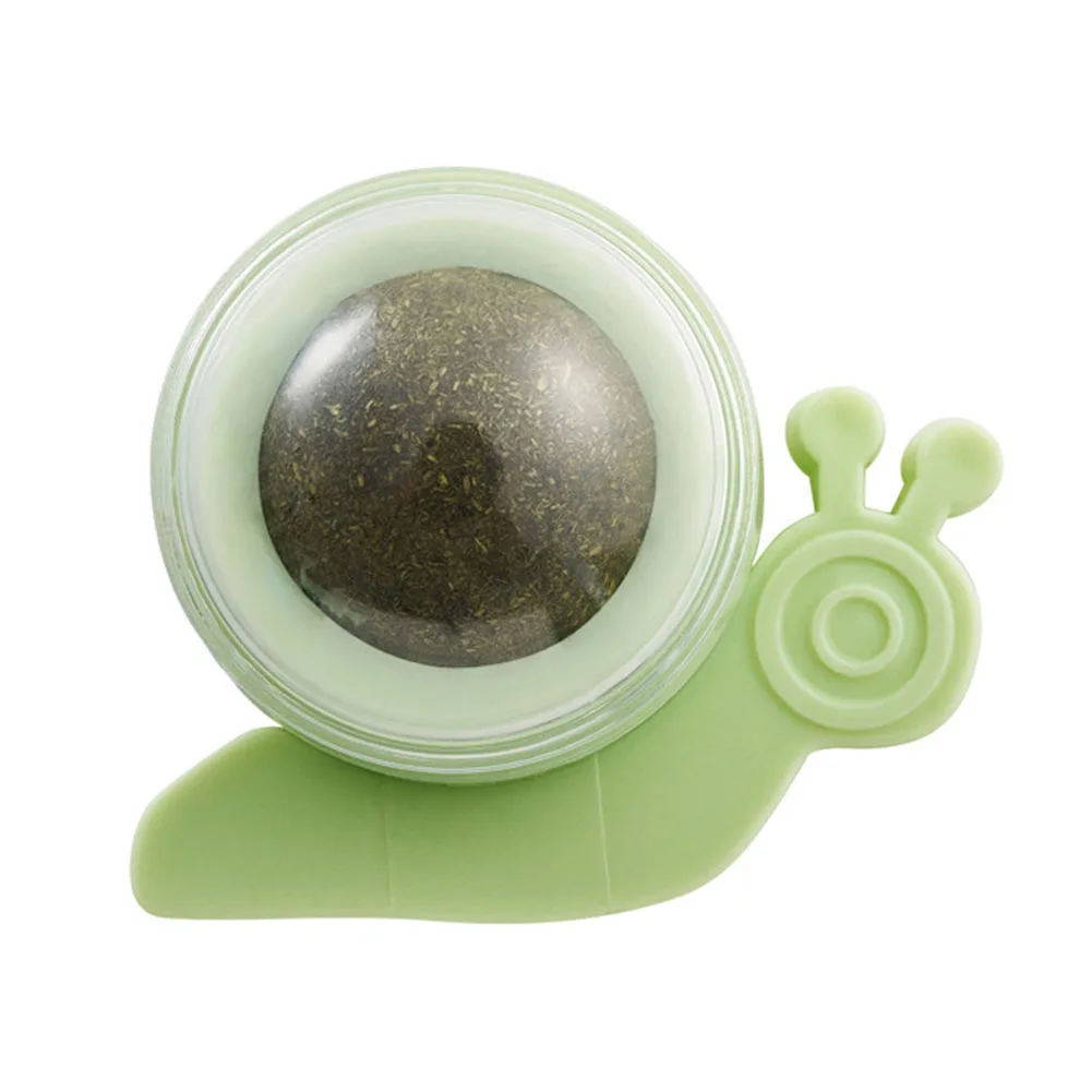 Rotatable Catnip Wall Ball Cat Treat Toys with Catnip Snack Licking Ball Kitten Pet Molar Edible Treating Cleaning Teeth Teasing 