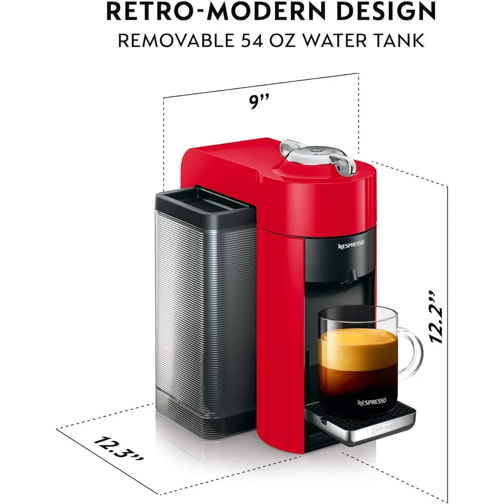 1100 Ml Espresso Coffee Maker Coffee and Espresso Machine With Milk Frother Shiny Red Makers Capsules Capsule Italian Kitchen 5