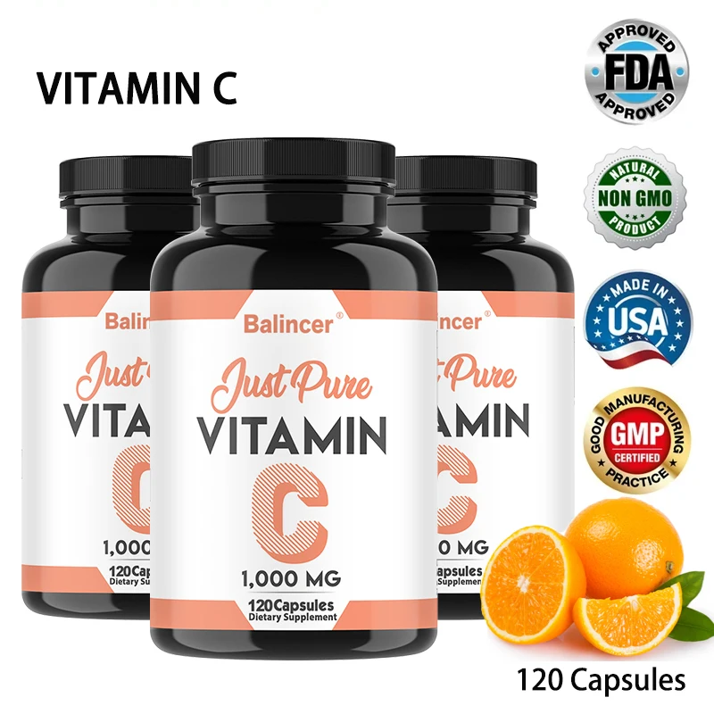 

Vitamin C 1000 Mg Supplement - Provides Immune Support and Collagen Support for Skin -Antioxidants | Gluten-Free, Non-GMO