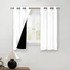 Short 100% Blackout Curtains for Bedroom, Thermal Insulated Energy Efficiency Noise Reducing Grommet Curtains 45 Inch 1