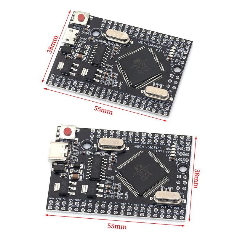 Mega2560 Mega 2560 PRO MINI 5V (임베디드) CH340G ATmega2560-16AU 마이크로 타입-C 남성 핀헤더 포함 아두이노 메가 호환