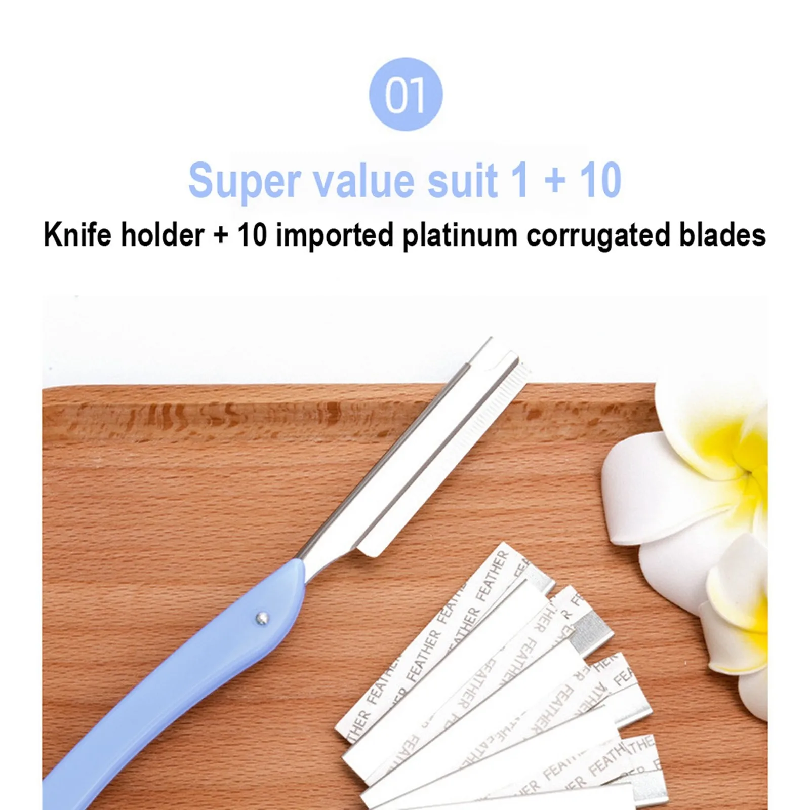 Folding Eyebrow Trimmer Safety Mini Portable Painless Face Razor Shaver Eye Brow Cutters Shave Hair Makeup Tool With 10 Blades 2