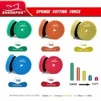 Sharkfox Sponge Buffing Pads Foam Polishing Pads Kit 5/6inch Sponge Buffing Pad Wax Applicator Pad For Car Polisher Sanding 2