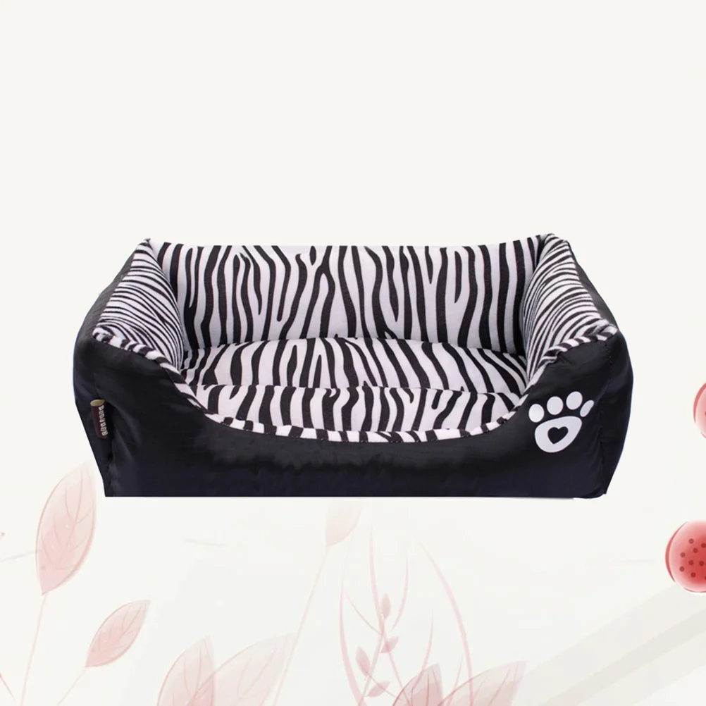 

Zebra Pattern Pet Bed Autumn and Winter Warm Pet Dog Bed Cushion Cosy Cat House Mat Size S