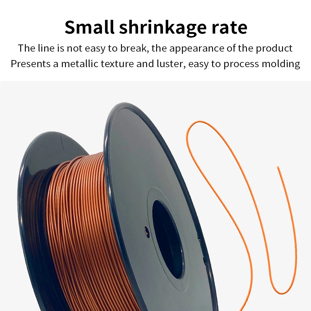 Filamento de Impressora 3d Brilho Metálico Pla Material Fdm 175 mm Cobre Vermelho Aço Ferro Consumíveis 1kg - Imagem 2