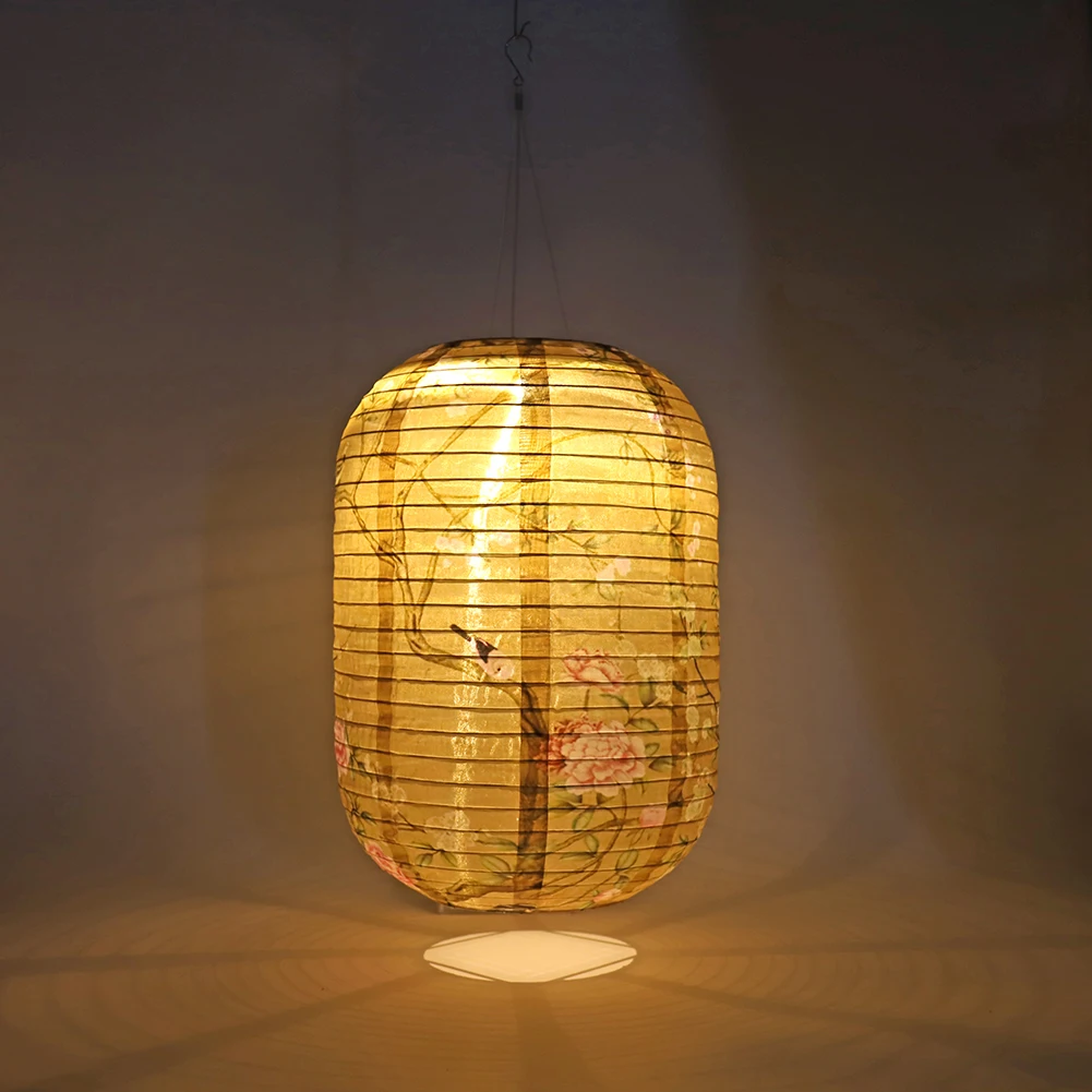 Waterproof Solar Lanterns LED Light Chinese Japanese Style Hanging Lamp Outdoor Garden Wedding Holiday Party Decorations 25cm led lantern japanese lantern