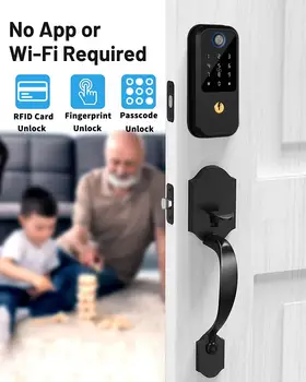 Smart Deadbolt Lock with Keypad, Fingerprint Door Lock, Keyless Entry Door Lock Door Auto Digital Electronic Lock for home 1