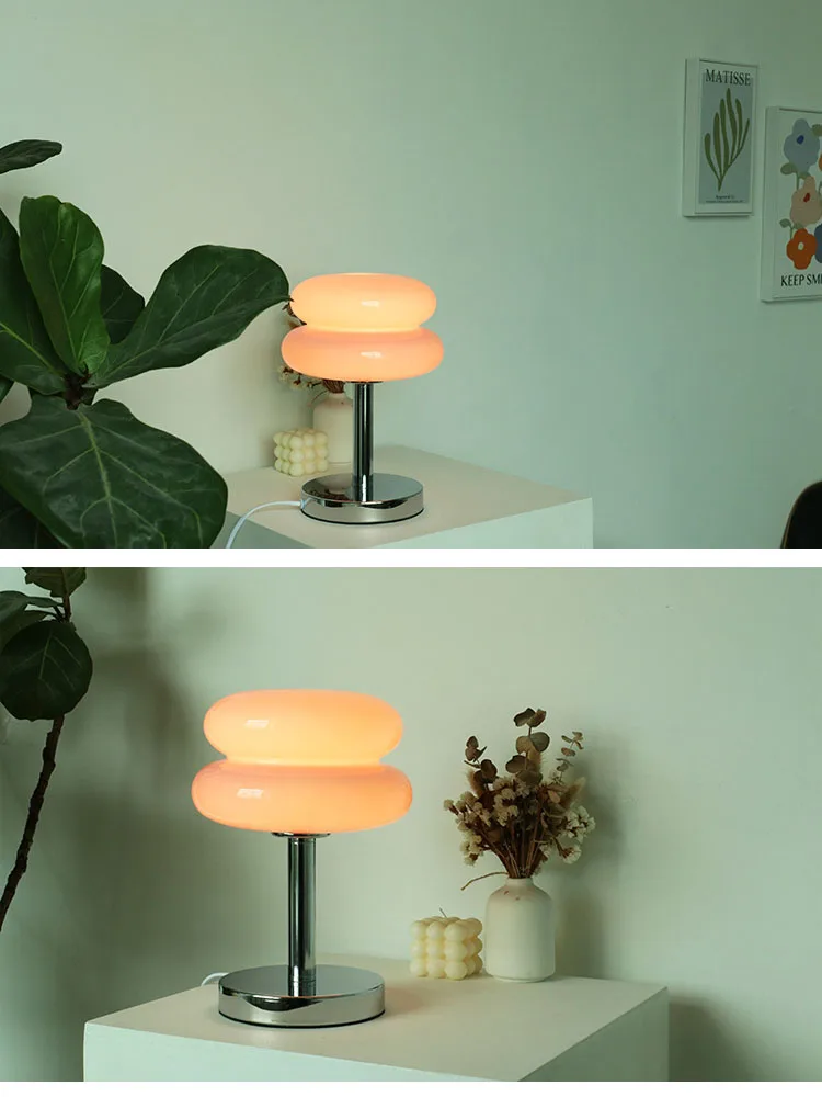 마카롱 LED 테이블 램프 3색 디밍 가능 눈 보호 야간 조명 침실 책상 독서 분위기 장식 소녀용