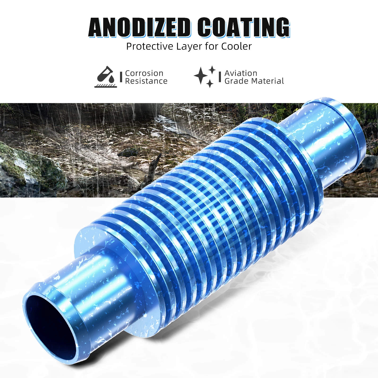 NICECNC In Line Super-Wasserkühler für Yamaha Raptor 700 Rhino Grizzly 600 Blaster 200 Banshee 350 YFZ450 TRX450 Universal ATV – Detail 9