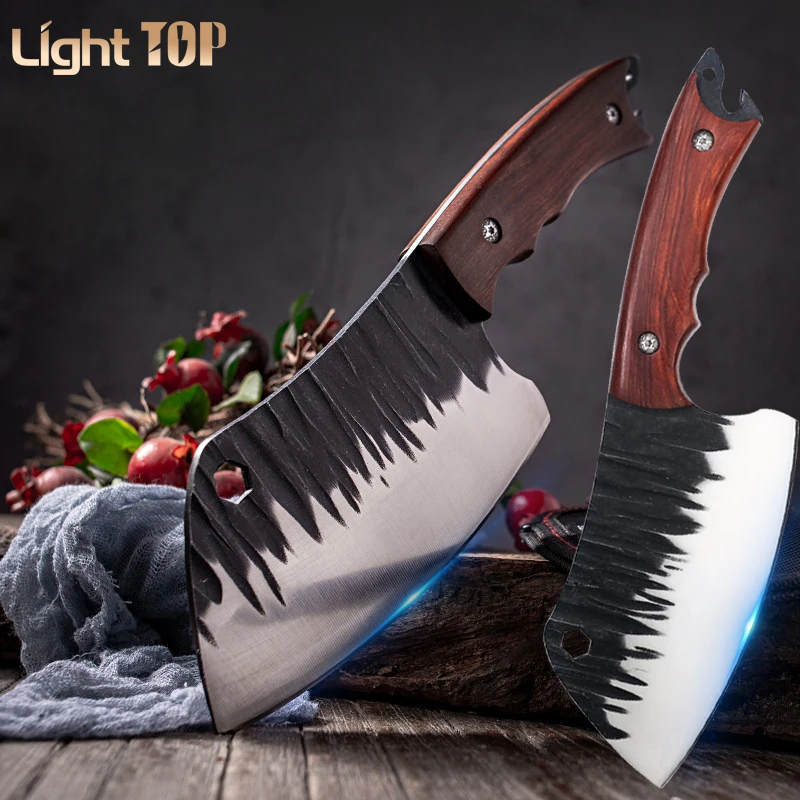 

Handmade Forged Knives Meat Knife Stainless Steel Butcher Knife Boning Knives For Kitchen Chef Knife BBQ Tools With Cover