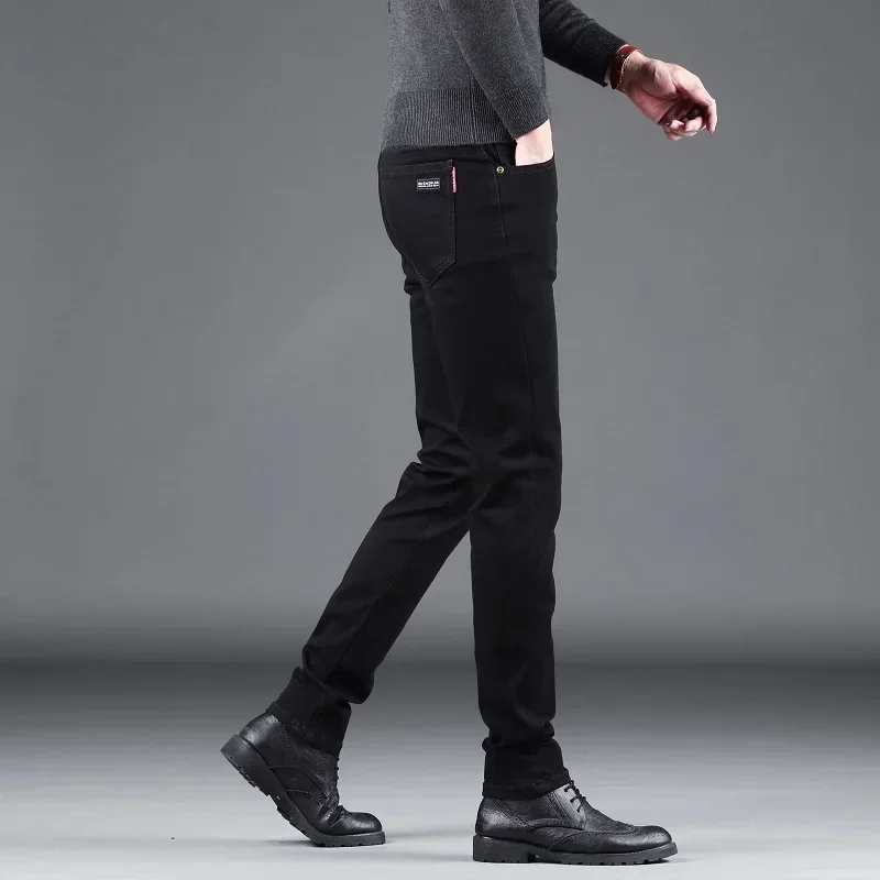 Business Casual Jeans Men Black Slim Fit Stretch Denim Trousers Male High Quality Luxury Pants Men Clothing 5