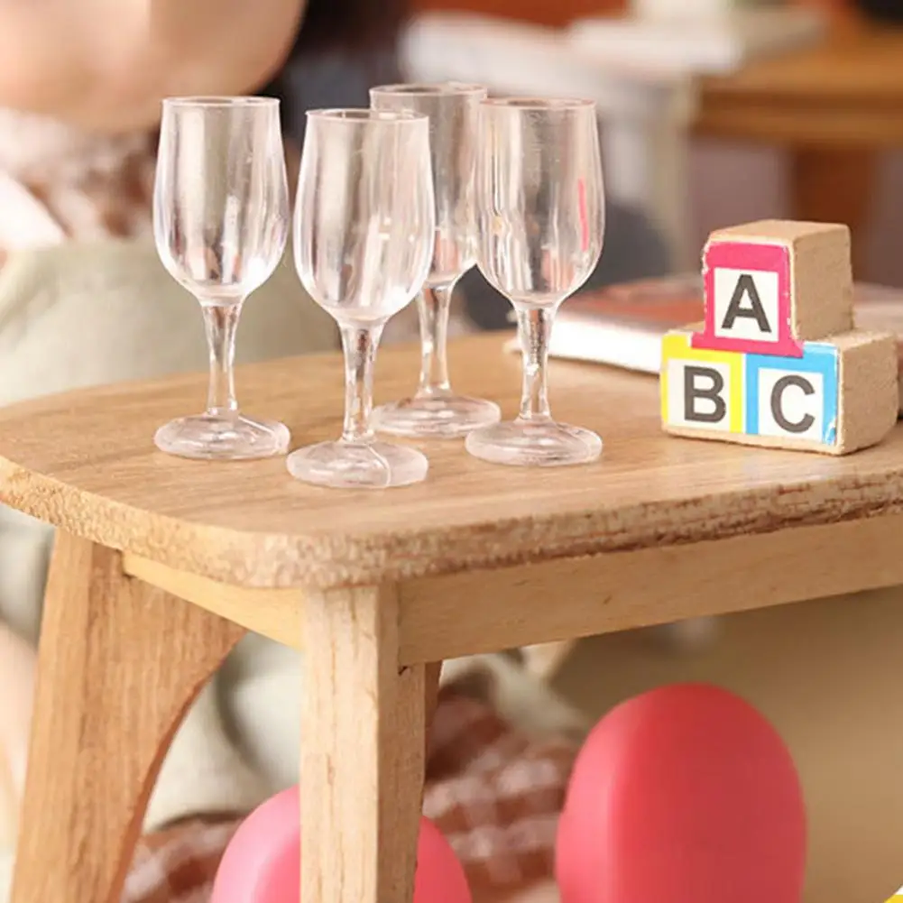 10Pcs/Set Funny Miniature Red Wine Glass 3D Red Wine Glass Model DIY 1:12 Dollhouse Scene Ornament Mini Clear Wine Cup  Gifts 6