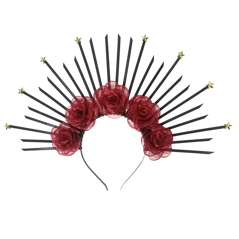 Göttin Krone Tiaras Stirnband Halloween Haarband Blume Gold Halo Kronen Kopfbedeckung Hochzeit Party Kopfschmuck Haarschmuck