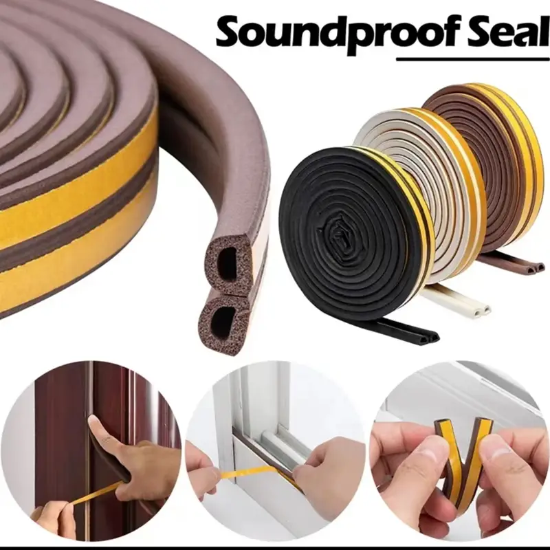 10m D/I/E Type Self-adhesive Door And Window Sealing Strip Foam Insulation, Anti-Collision, Wind And Sound Insulation Artifact - Image 2