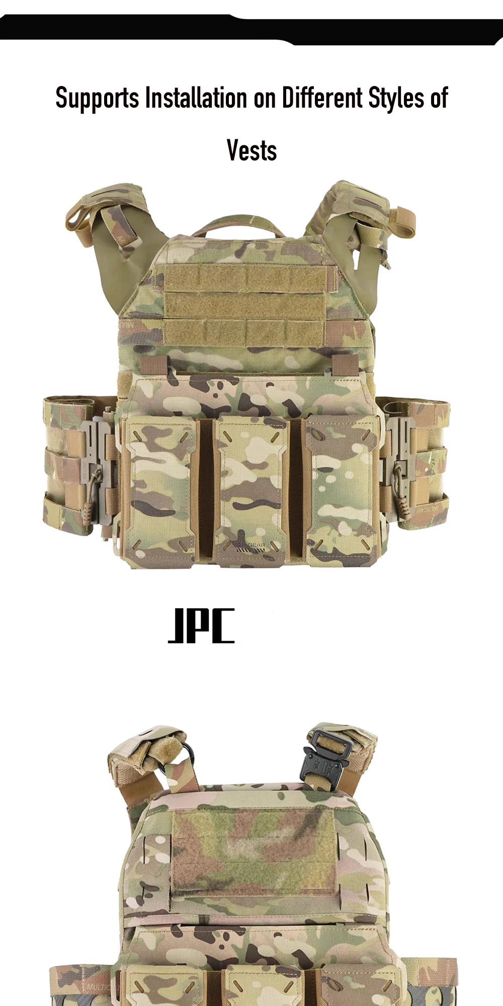 Taktische Magazintasche Triple Molle Mag Pouch Airsoft AK 7,62/5,56mm M4 Ar Gewehr Jagd Zubehör Mag Holster – Detail 5