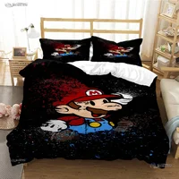 Ensembles de literie toutes saisons Mario Cartoon Game, housse de couette et taies d'oreiller, mignon, doux, simple, double, reine, roi, athlon 3