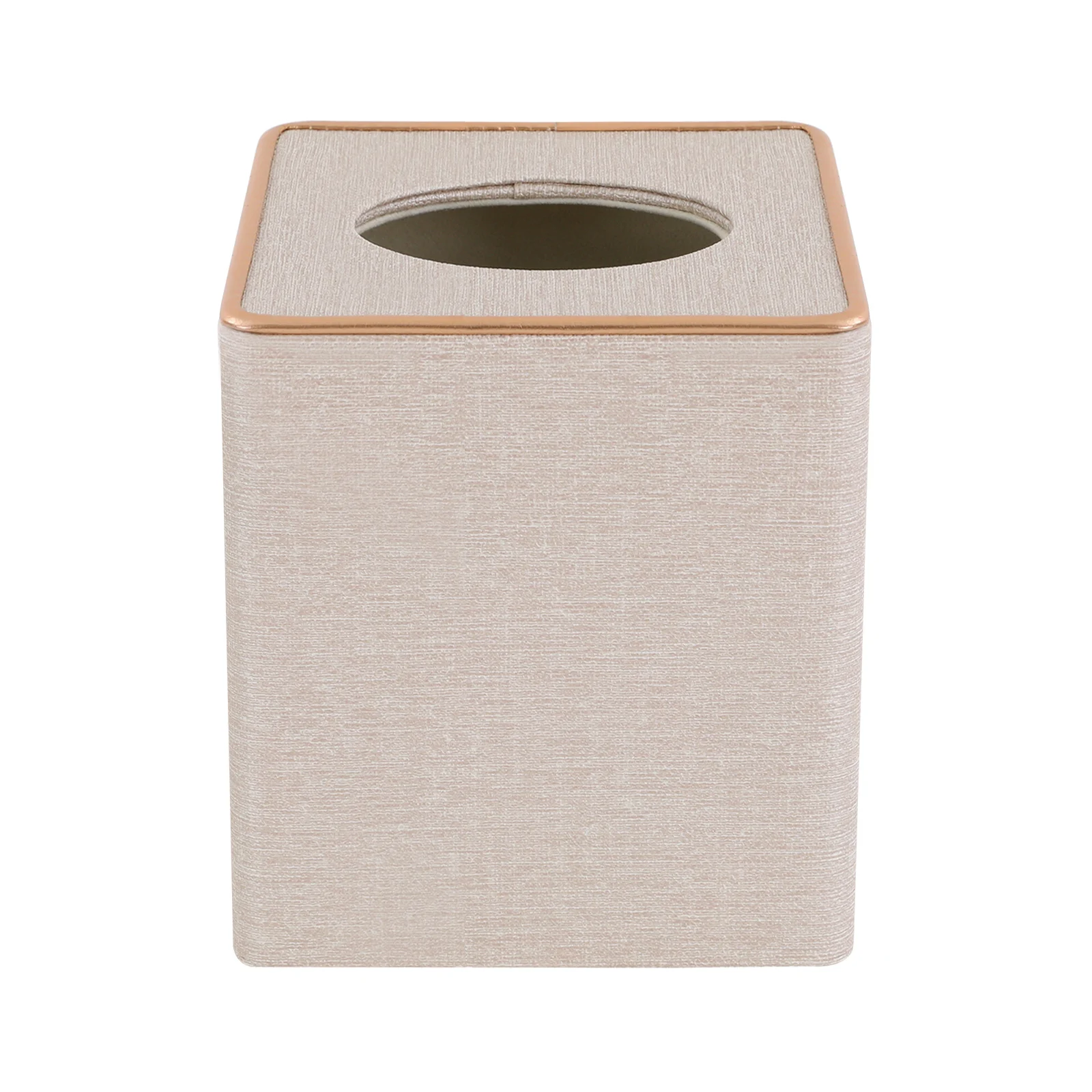 Moderner quadratischer Taschentuchspender in Off-White mit magnetischem Boden für weiche Taschentücher, kernloses Rollenpapier und Hartboxen – Detail 4