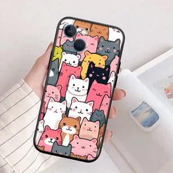 Adorable Cat Cartoon Phone Case - Whimsical Feline Design Protector - Motorola Edge 70 (1)