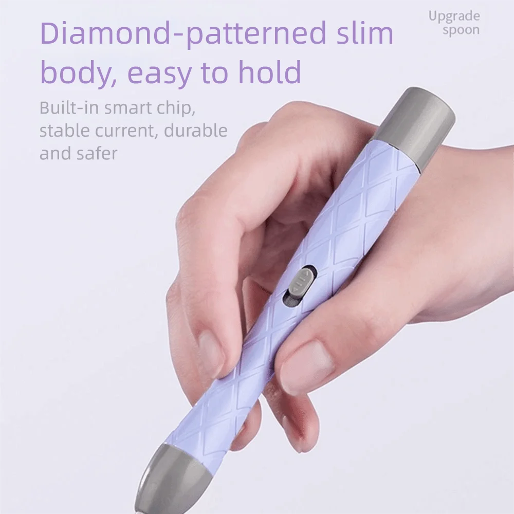 8X Magnifying Glass Luminous Ear Spoon with Storage Box Non-slip Handle LED Light Earpick 2 Soft Spoon Adjustable