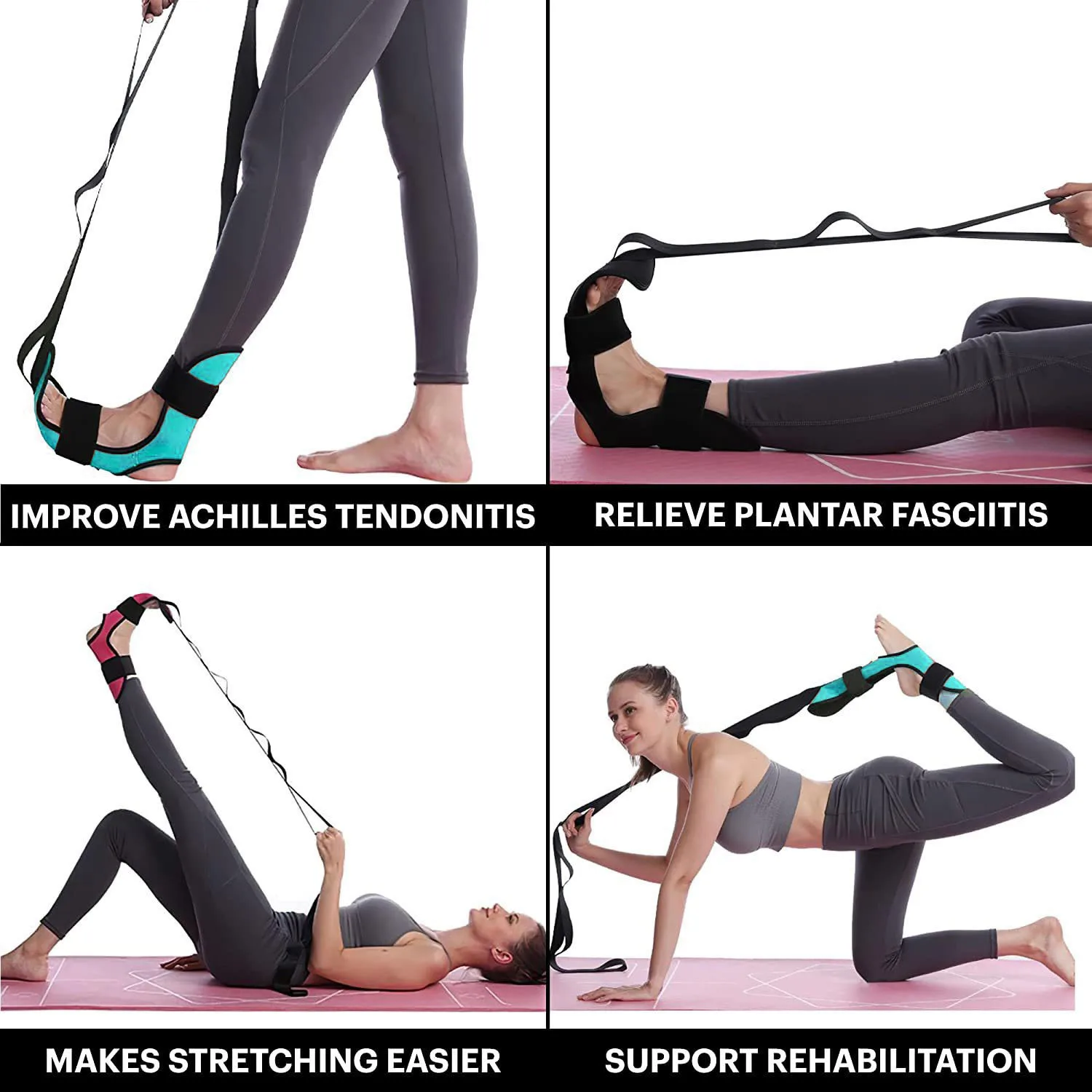 Yoga Leg Stretcher Flexibility Stretching Strap Fitness For Rehabilitation Strap Plantar Fasciitis Trainer Tape Stretching Legs stretching band