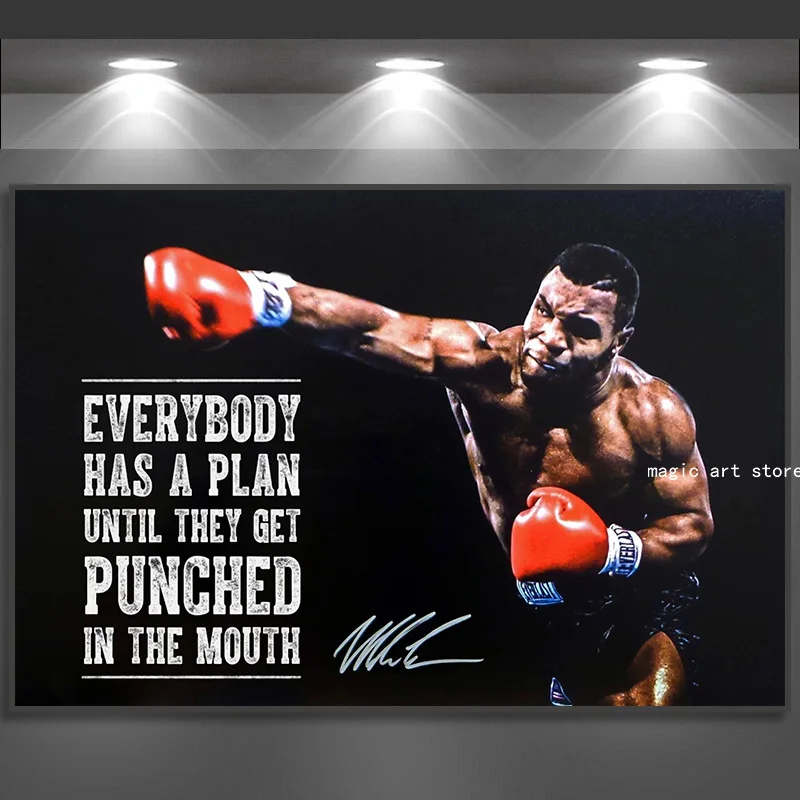 Motivational Art Poster Everybody Has A Plan Until They Get Punched 