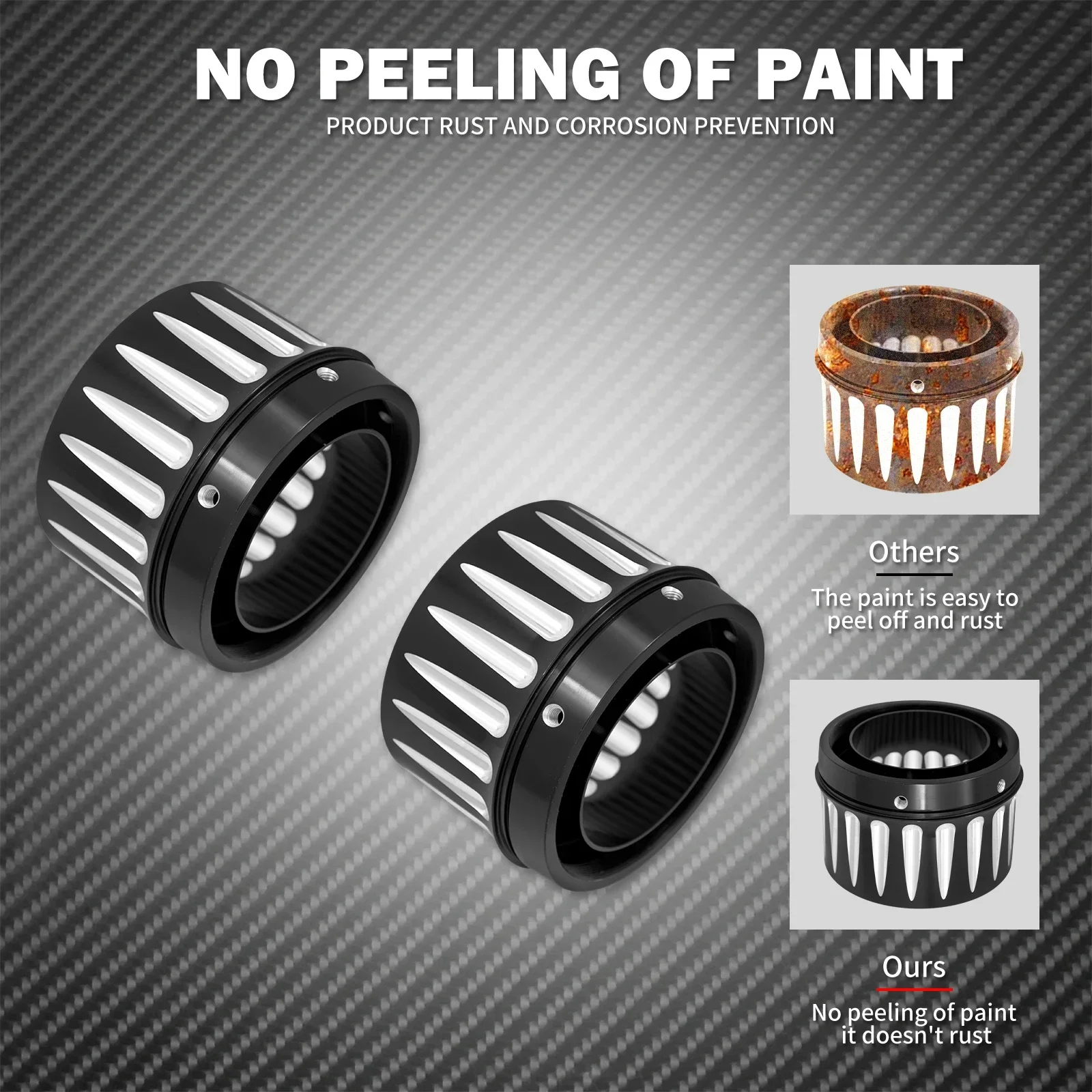 Black Aluminum Muffler End Caps For Harley Touring Models - 4" Rinehart Style Tips