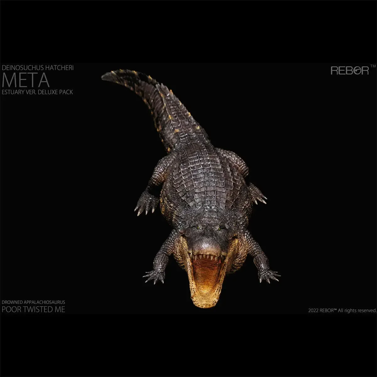 

Rebor Deinosuchus Hatcheri Meta Estuary Ver.deluxe Pack Drowned Appalachiosaurus Dinosaur Model Black Color Version