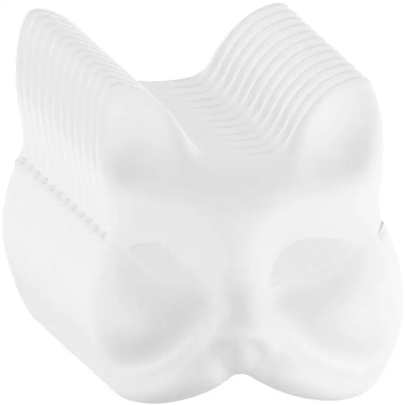 White Blank Mask Fox Mask Japanese Hand Painted Japanese Style Half Prom For Cosplay Party Kid Woman 12pcs party masks face mask 3d face masks