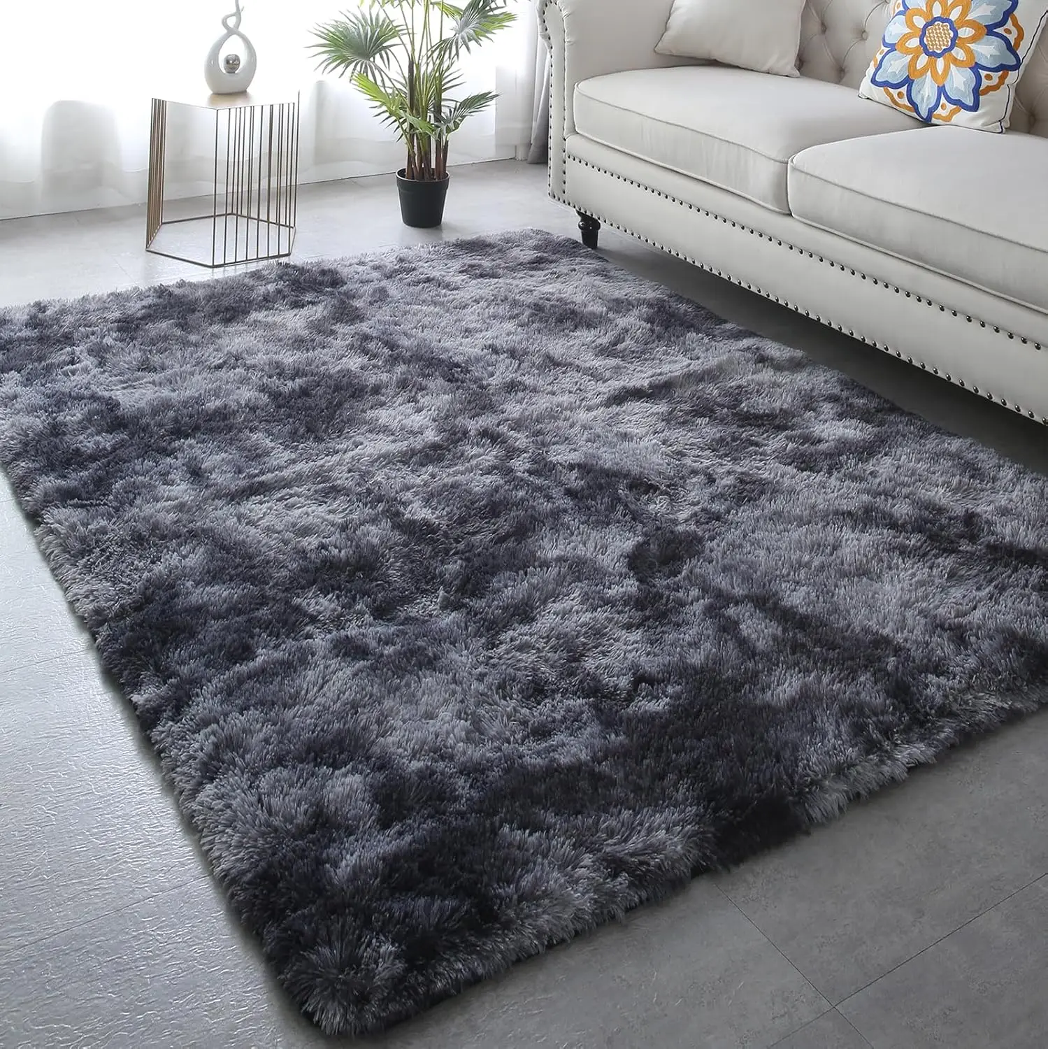 Gray Carpet for Living Room Plush Rug Bed Room Floor Fluffy Mats Anti-slip Home Decor Rugs Soft Velvet Carpets Kids Room Blanket 2
