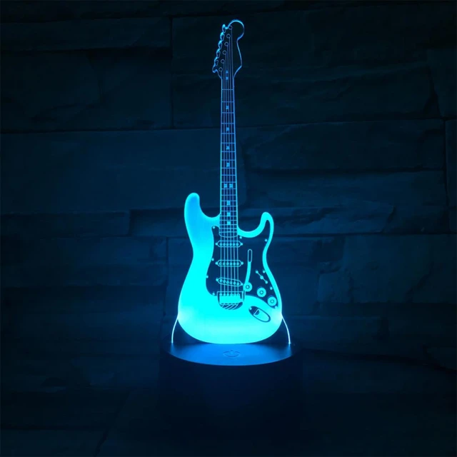 LED Night Light Guitar Shape 3D Acrylic Electric 7 Color Change Desk Table  Lamp - AliExpress