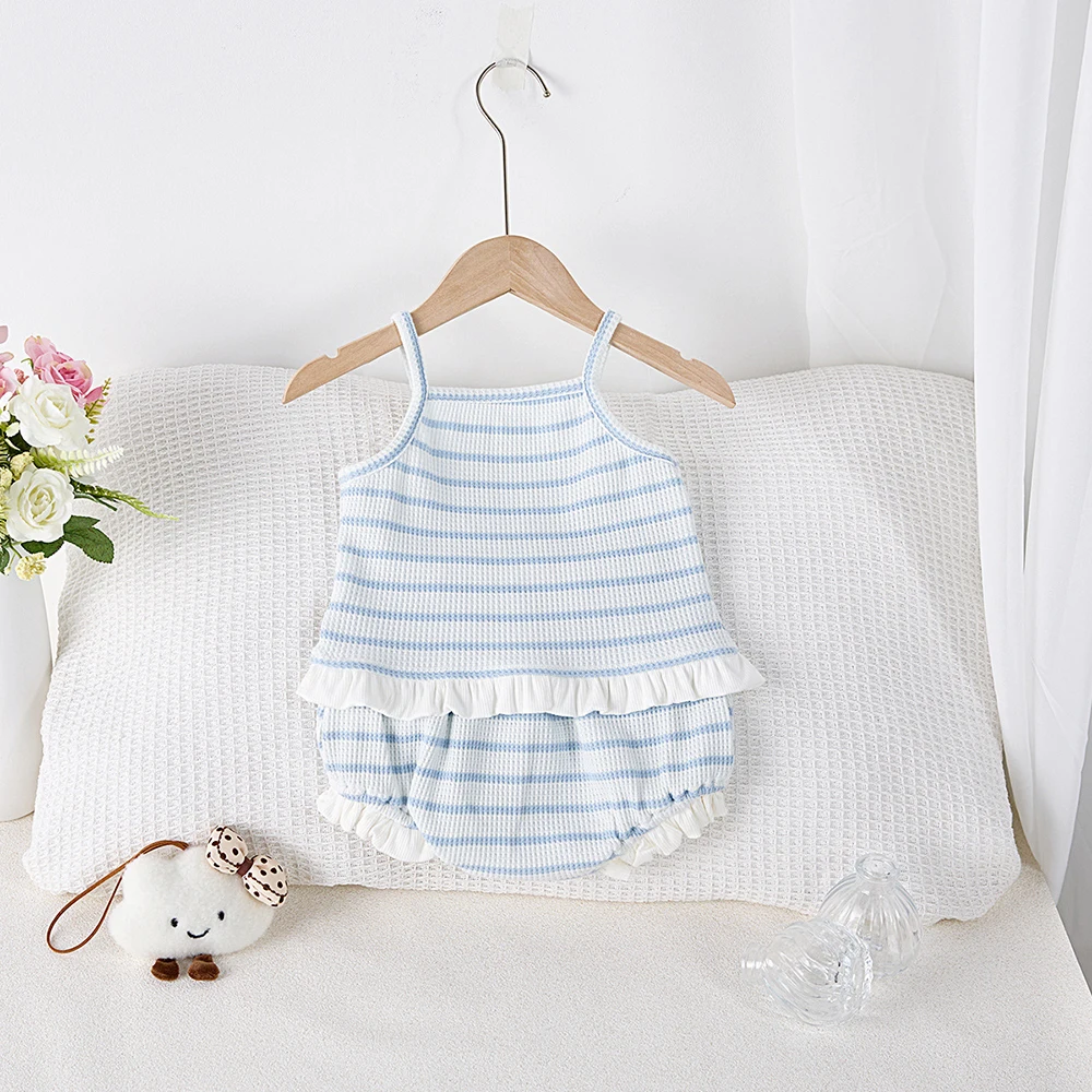 Cotton Baby Girls Summer Striped Camisole and Shorts
