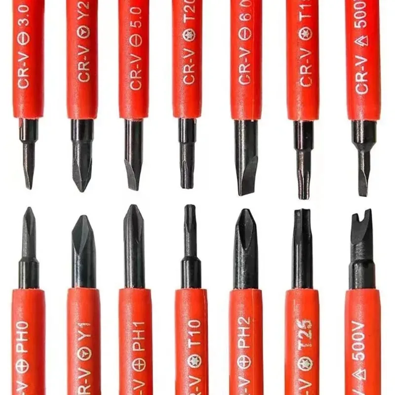 Electrician Repair Tools Kit 13pcs 1000V Changeable Insulated Screwdrivers Set with Magnetic Slotted Bits