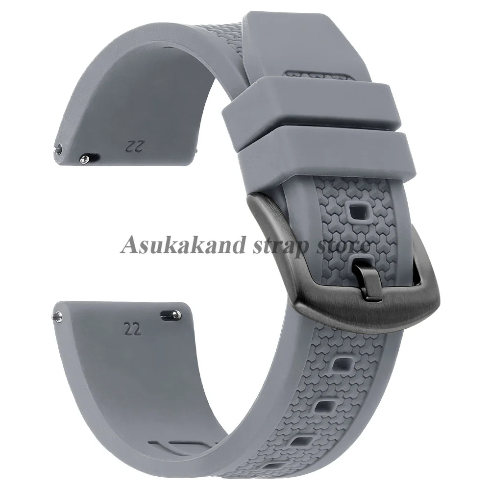 Enhanced Silicone Sport Watch Band with Quick Release - Men's Rubber Bracelet