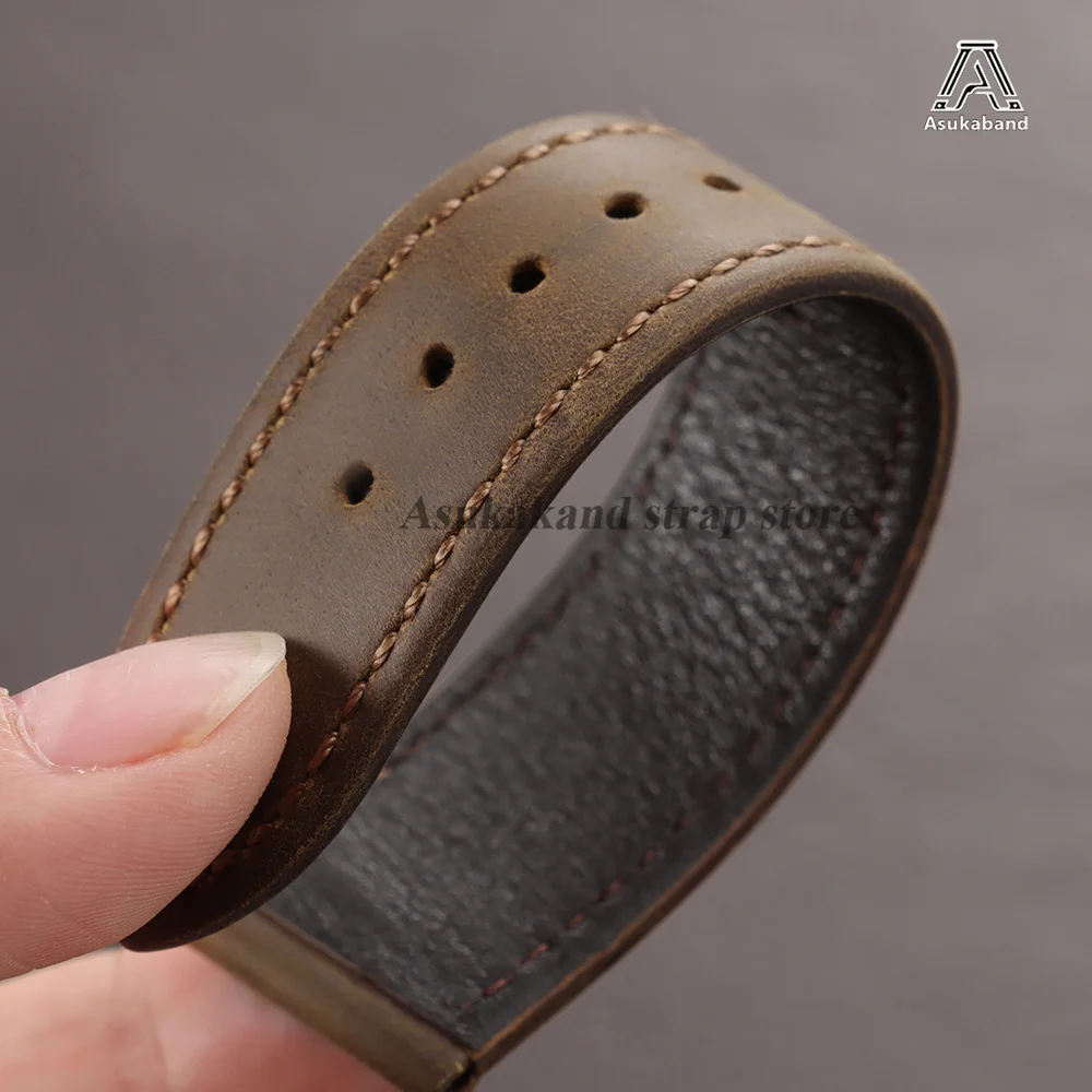 Oil Wax Crazy Horse Leather Watchband - Premium Men's and Women's Wristband