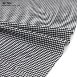 Colorful Christmas Grid Fabric in Cotton for DIY Projects, Baby Clothes, Shirts & Dresses (140x50cm) (Black and White)