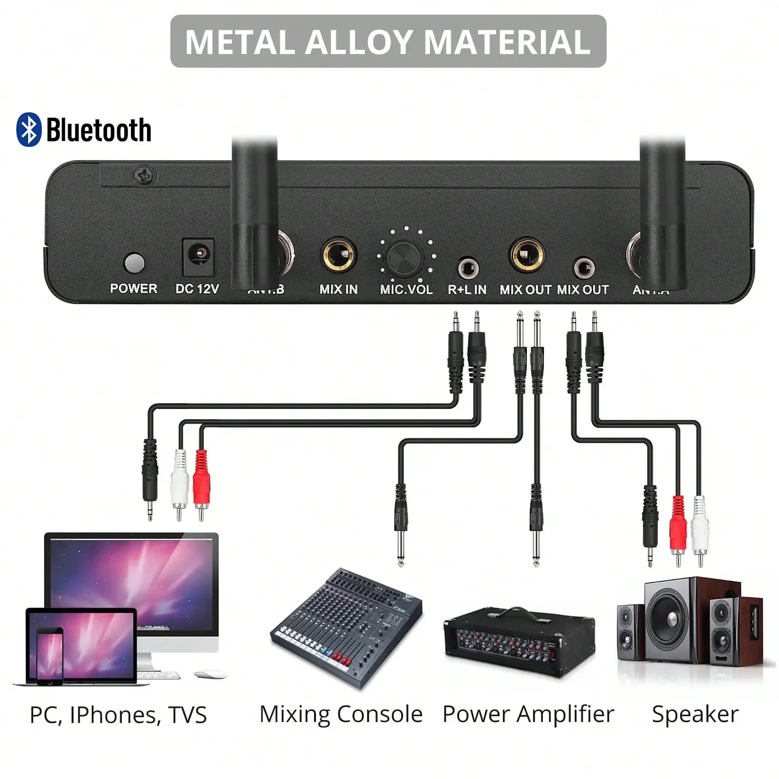 UHF Rechargeable Wireless Dual Cordless Microphone System 5