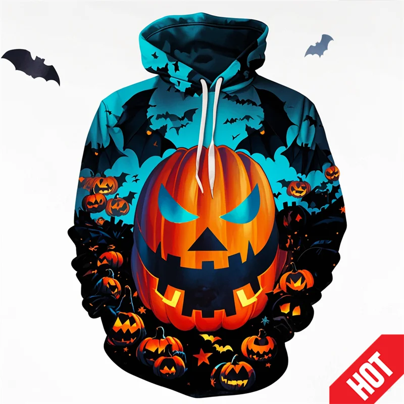 thumbnail image 1 of Nueva sudadera con capucha con diseño de calabaza de moda de Halloween con estampado 3D para hombres y mujeres, sudadera divertida de terror, sudaderas con capucha de hip hop, sudaderas con capucha ge, 1 of 5