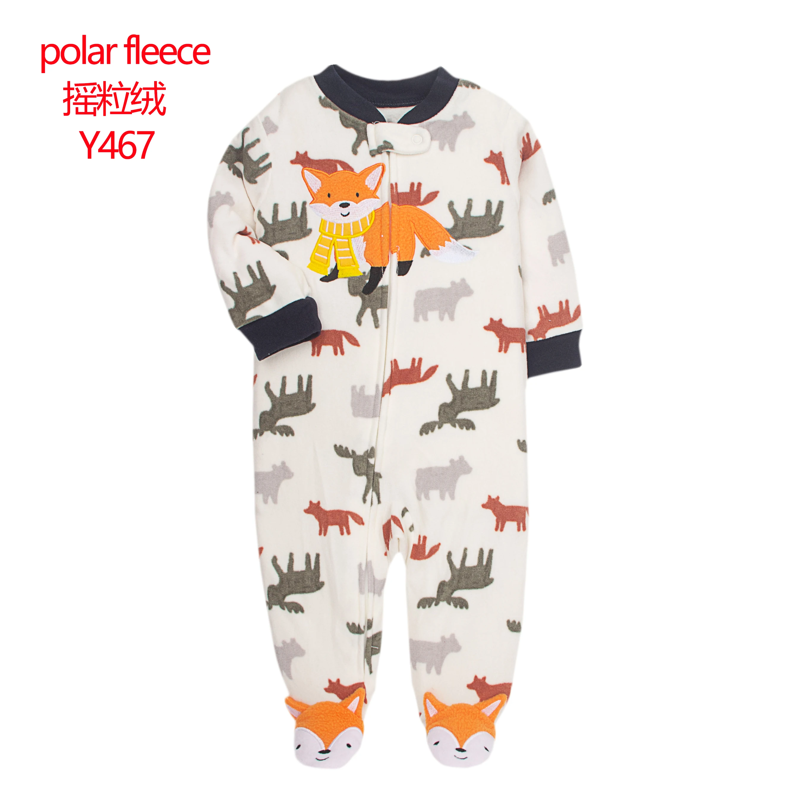 Baby Rompers Baby Pajamas Zipper Fleece Newborn Girls Romper Warm Winter Underwear One Piece Overalls Boys Outfits Truck Infants Clothes