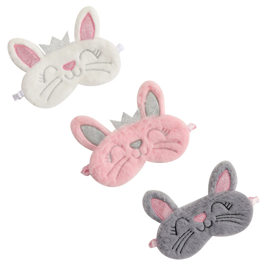 

3 Pcs Bunny Stuffed Animal Bunny Ears Mask Travel Kids Masks Girls Cover Child