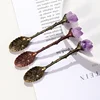 Natural Amethyst Cluster Teaspoon Energy Crystal Tooth Flower Gem Spoon Altar Witchcraft 1