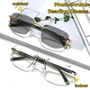 Rimless Cutting Edge Multifocal Photochromic Reading Glasses Color-changing Presbyopia Glasses Blocking Eye Protection Eyewear 1