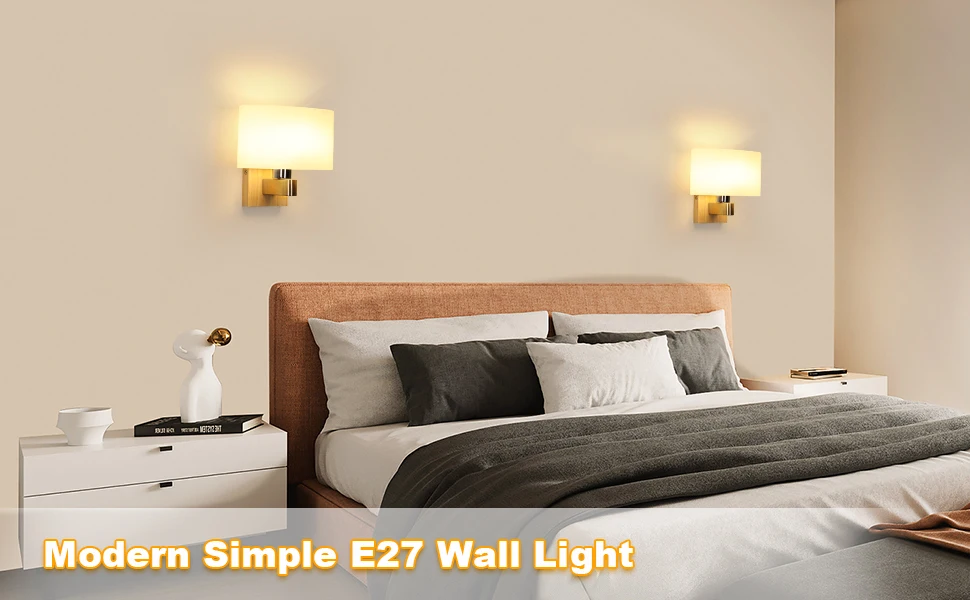 Moderne Wandleuchte, poliertes Chrom-Finish, Leselampe für den Innenbereich, Holz-Wandlampe für Schlafzimmer, Wohnzimmer, Flur – Detail 6