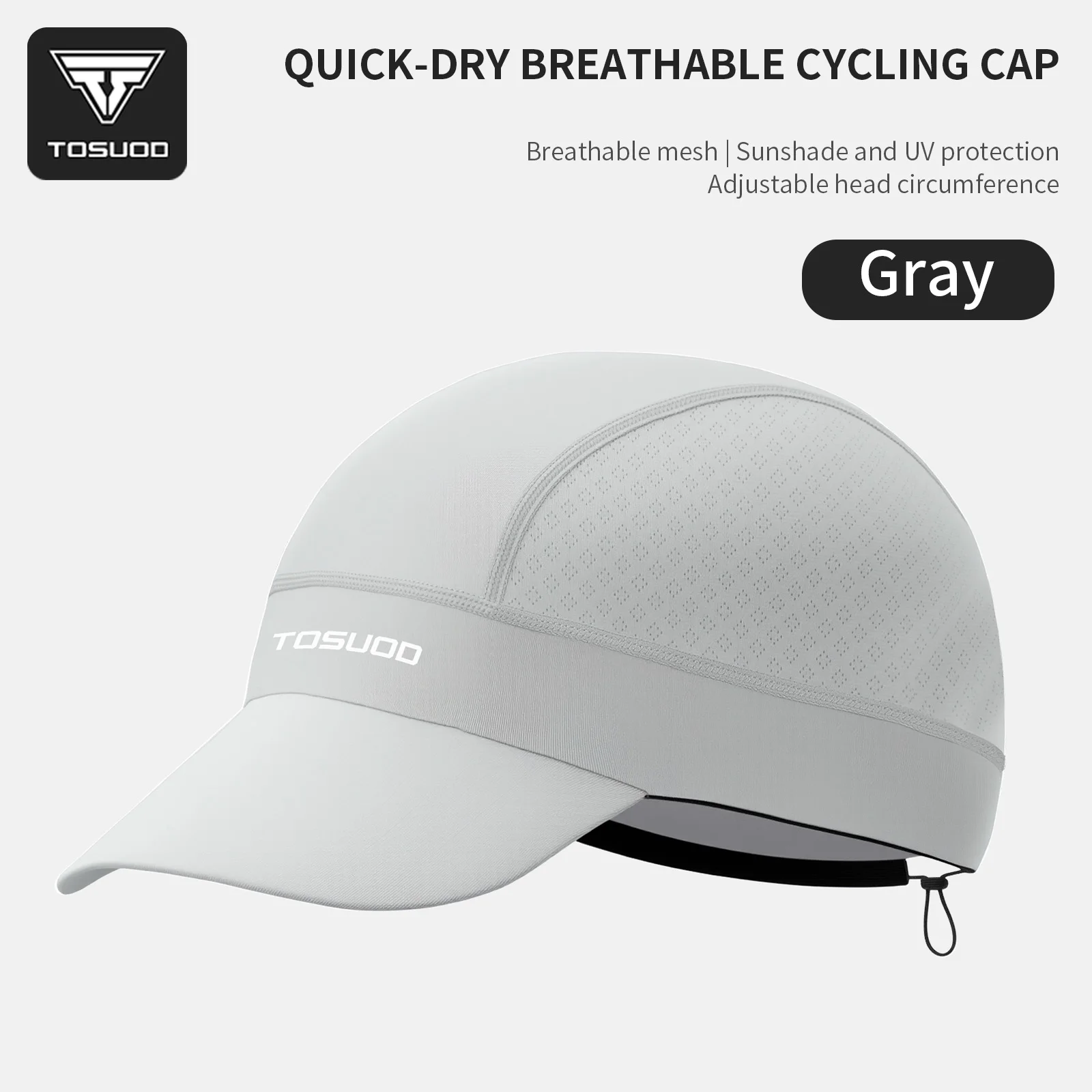 כובע רכיבה TOSUOD להגנה מפני לחות, נושמת ומהירה לייבוש, עם רצועת זיעה, עיצוב מתכוונן, הגנה מפני השמש, כובעי אופניים