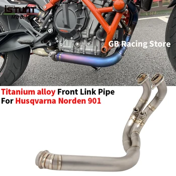 Slip On For Husqvarna Norden 901 Motorcycle Exhaust Modify Escape Moto System Titanium alloy Front Link Pipe Original Muffler