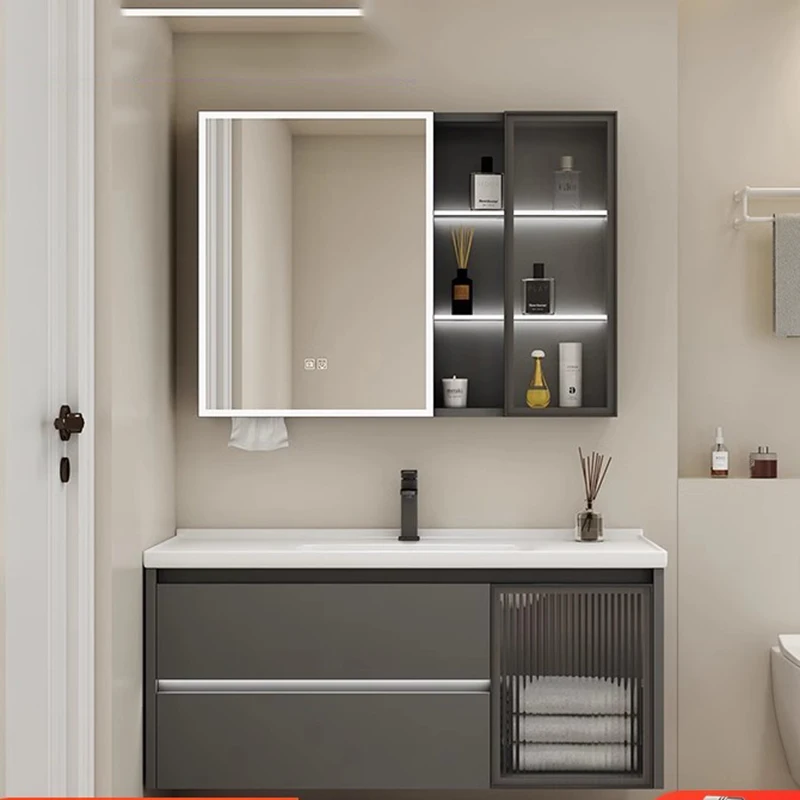 Washbasin Mirror Bathroom Vanities Vintage Toilet Partition Vanity Bathroom Vanities Drawer Light Mobiletto Bagno Furniture