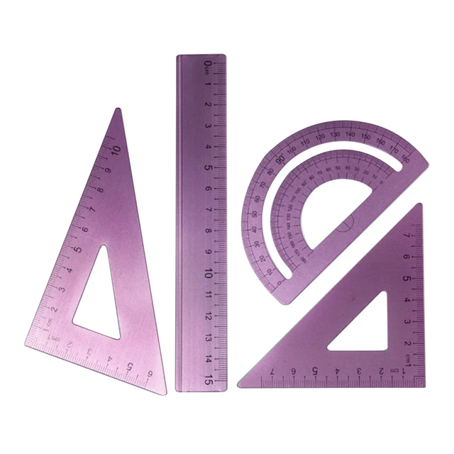 Geometry Set, Protractor, Ruler, 2 Triangles