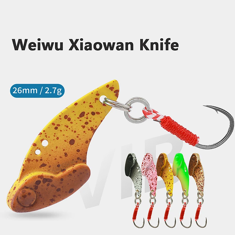 Weiwu Xiaowan Mes 2.7G 26Mm Pailletten Weg Subaas Metalen Aas Vib Hard Aas Witte Streep Paardenmond