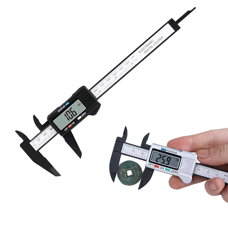 

Measuring Tool Inner Outer Diameter Electronic Digital Display Vernier Caliper 0-150mm High Strength Plastic Caliper