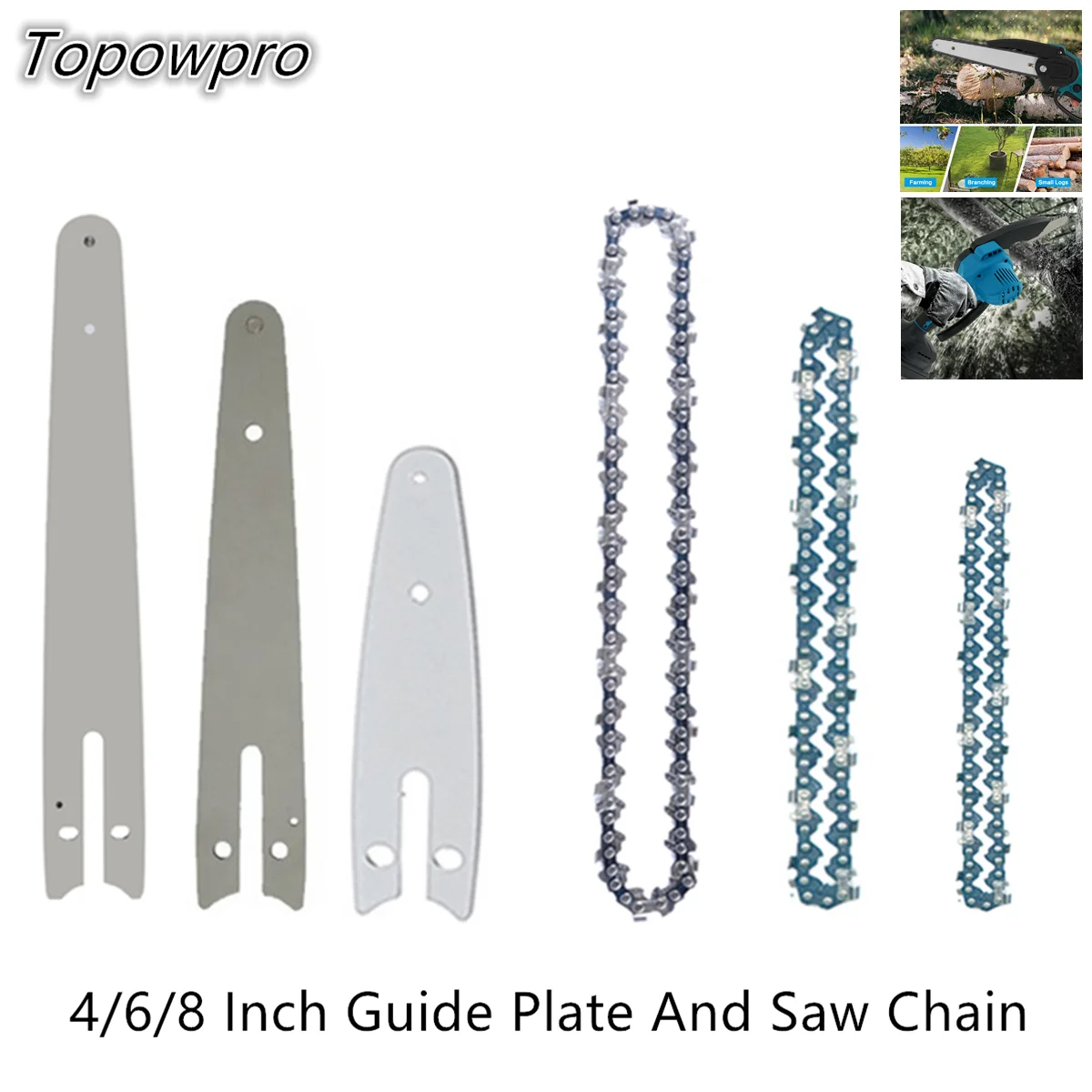 4 Cadenas De Repuesto Para Mini Motosierra De 6 Pulgadas | Aleación De Titanio Resistente | Corta Rápido Y Suave Para Jardinería Y Poda